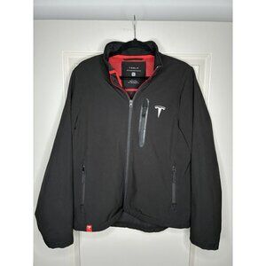 Tesla Service Corporate Jacket Black Full Zip Fleece Lined Men’s Size Large